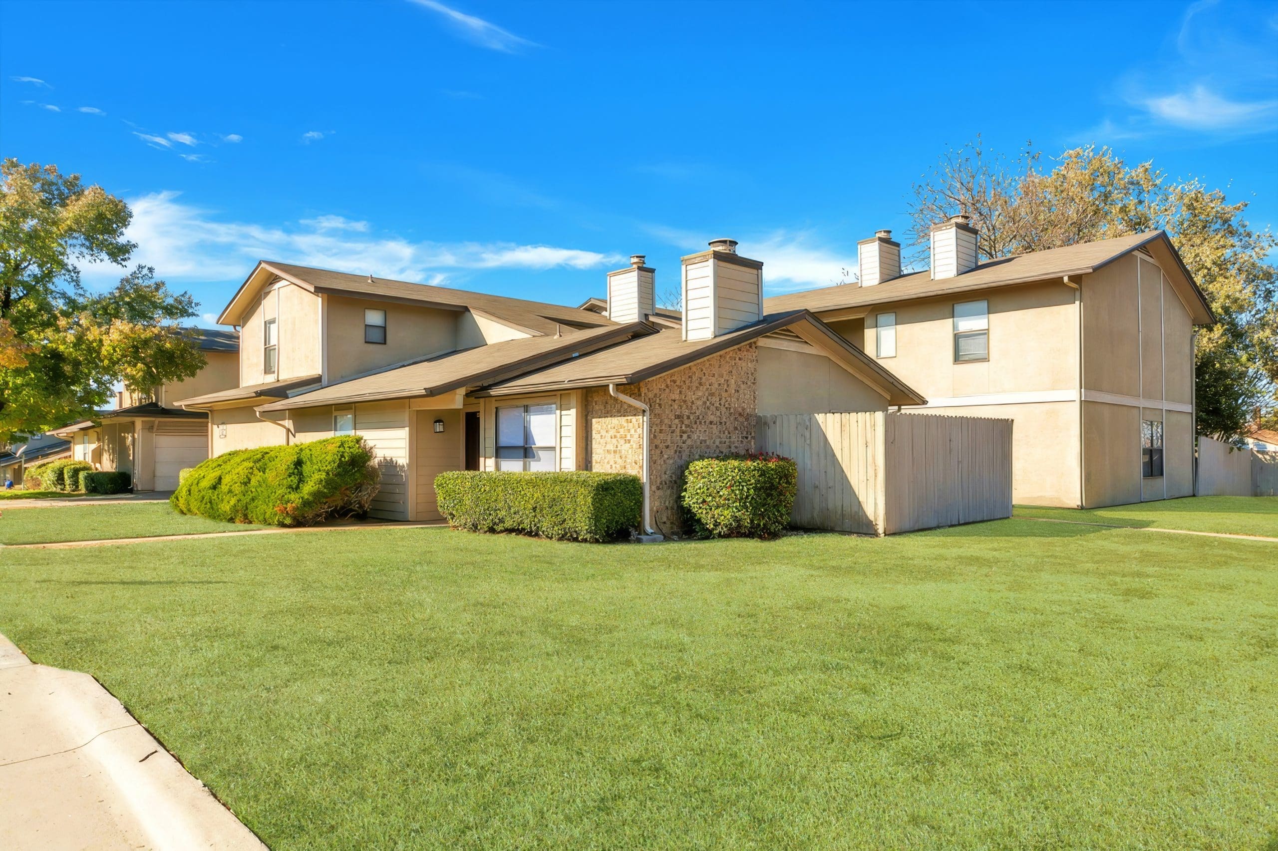 Two-story townhomes at Cedar Ridge in Arlington, Texas